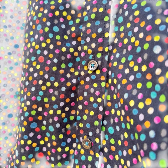 Bugatchi Men's Multicolor Polka Dot Shirt | Shaped Fit | Size L by measurements - Picture 9 of 14